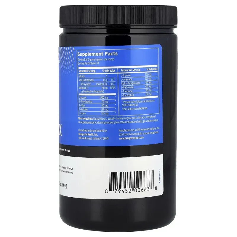 Designs For Health, Amino Complex, Natural Orange , 12.7 oz (360 g)Designs For Health, Аміно Комплекс