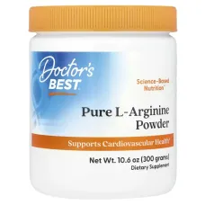Чистый порошок L-аргинина, Pure L-Arginine Powder, Doctor's Best, 10,6 унций (300 г)