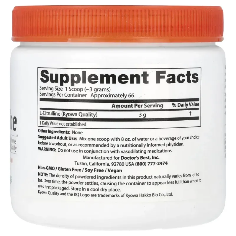 Л-Цитруллин Doctor's Best (L-Citrulline) 3000 мг 200 г