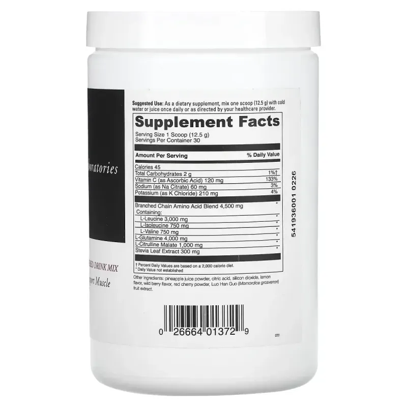 DaVinci Laboratories of Vermont, Maxi-BCAA, Powdered Drink Mix, Raspberry Lemonade, 13.23 oz (375 g)