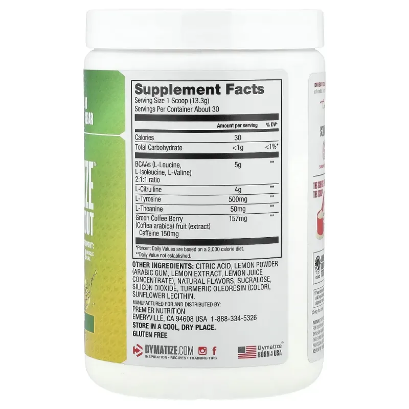 Dymatize, предтренировочный комплекс Energyze™, лимон и лайм, 400 г (14,1 унции)