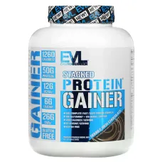 EVLution Nutrition, Stacked Protein Gainer, Double Rich Chocolate, 6 lbs (2.72 kg)