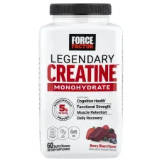 Force Factor, Legendary Creatine Monohydrate, Berry Blast, 60 Soft Chews (2.5 g per Chew)Force Factor Легендарный креатин моногидрат