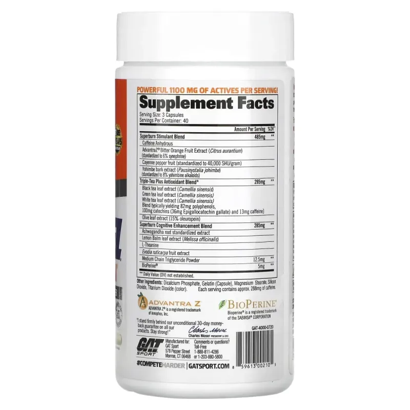 Жиросжигатель GAT (JetFUEL Superburn) 120 капсул