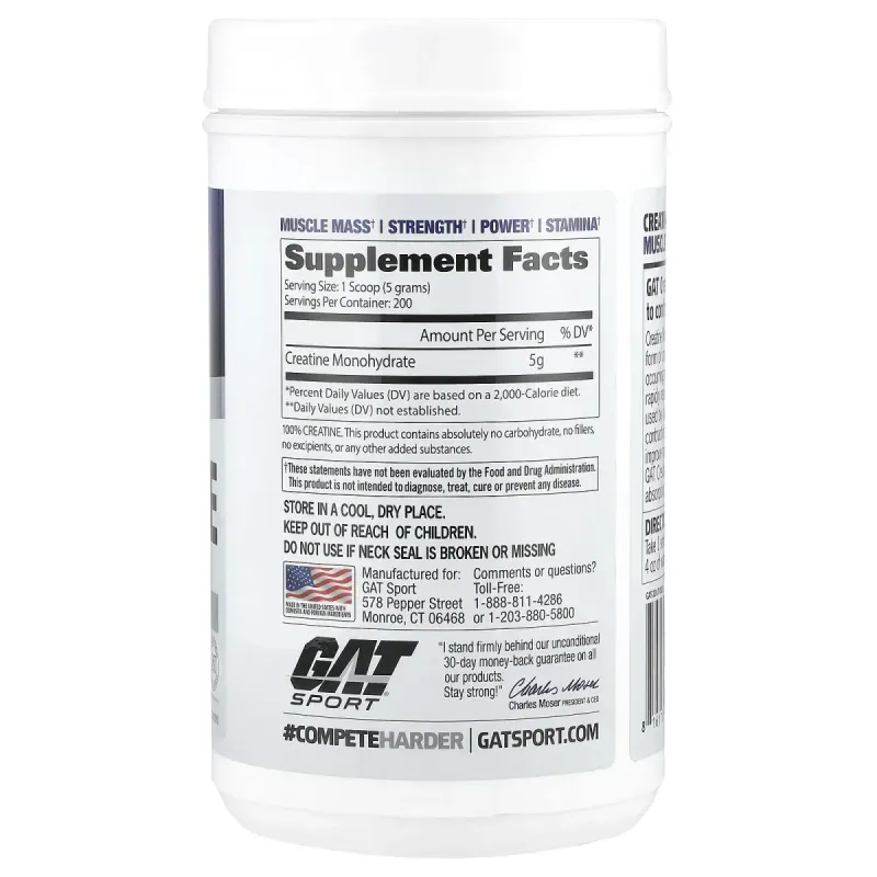 GAT, Sport, Creatine Powder, Unflavored, 35.3 oz (1 kg)