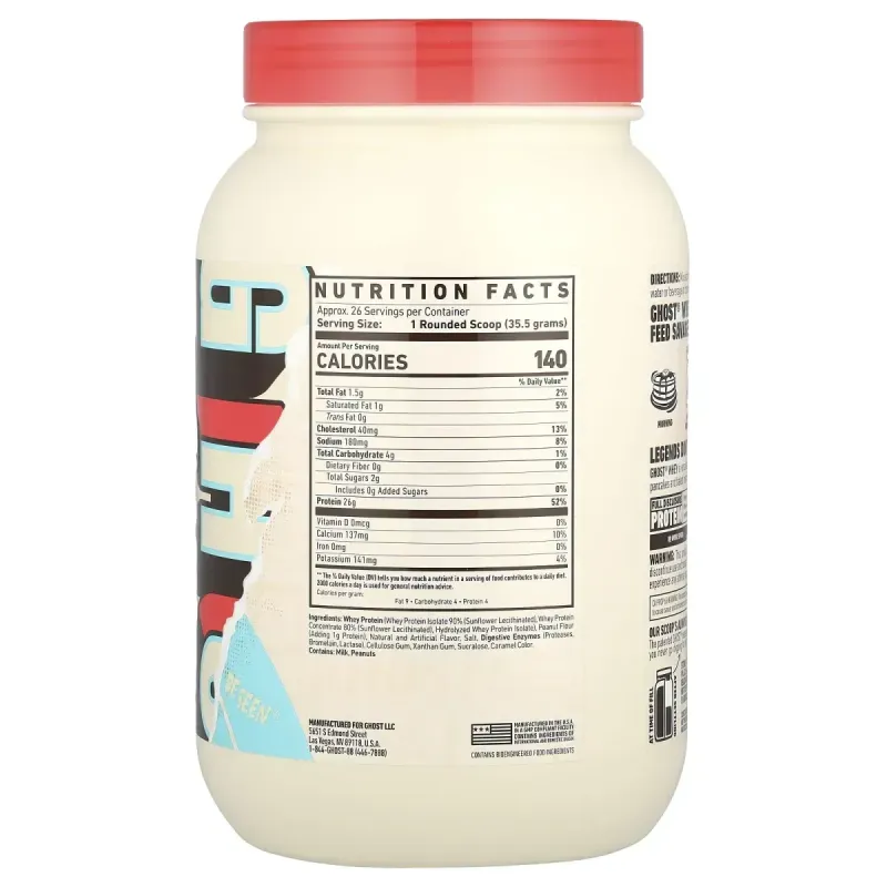Ghost, Whey Protein, Peanut Butter Cereal Milk®, 2 lb (924 g)