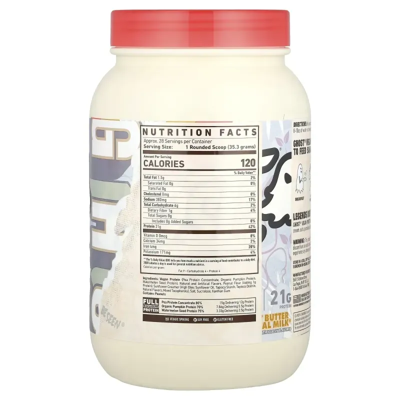 Ghost, Vegan Protein, Peanut Butter Cereal Milk®, 2.2 lb (989 g)