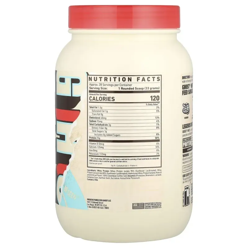 Ghost, Whey Protein, Coffee Ice Cream, 2 lb (924 g)