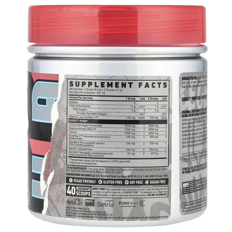 Ghost, Pump, Peach, 12 oz (340 g)