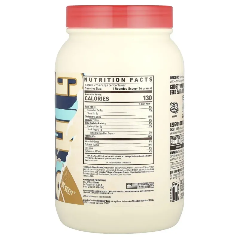 Ghost, Whey Protein, Cinnabon®, 2 lb (918 g)