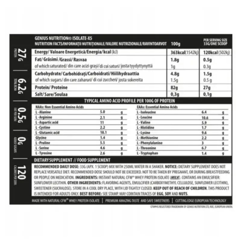 Genius Nutrition, Isolate-X5, Манговий коктейль, 2000 г