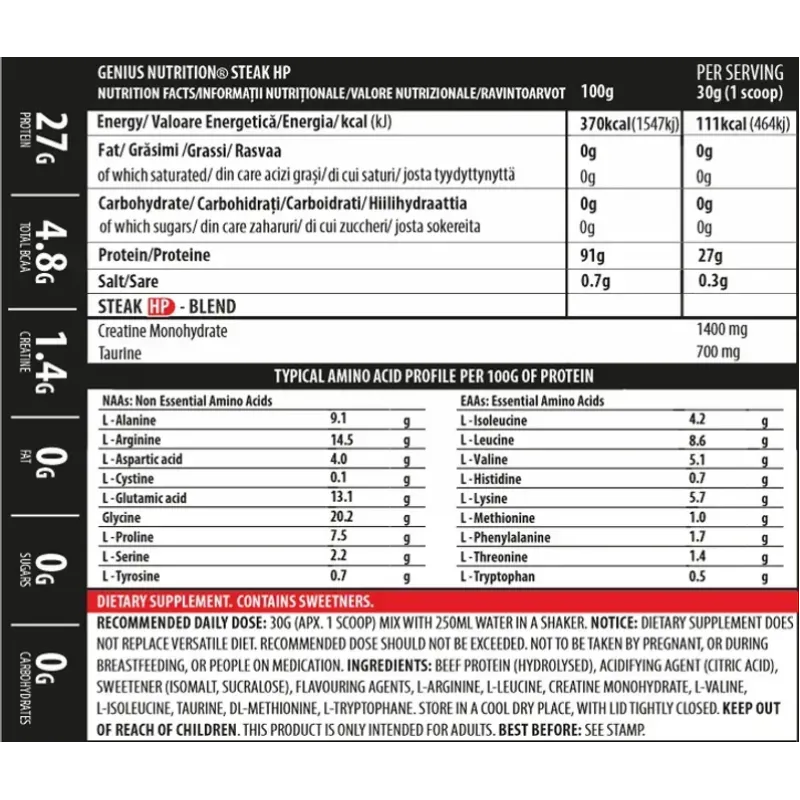 Genius Nutrition, Steak-HP, Червоне яблуко, 750 г