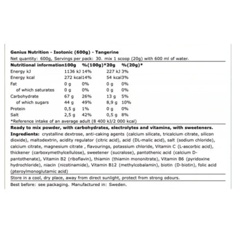 Genius Nutrition, Isotonic, Мандарин, 600 г