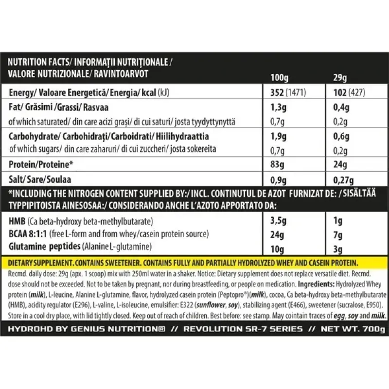 Genius Nutrition, HydroHD 2.0, Шоколад, 700 г