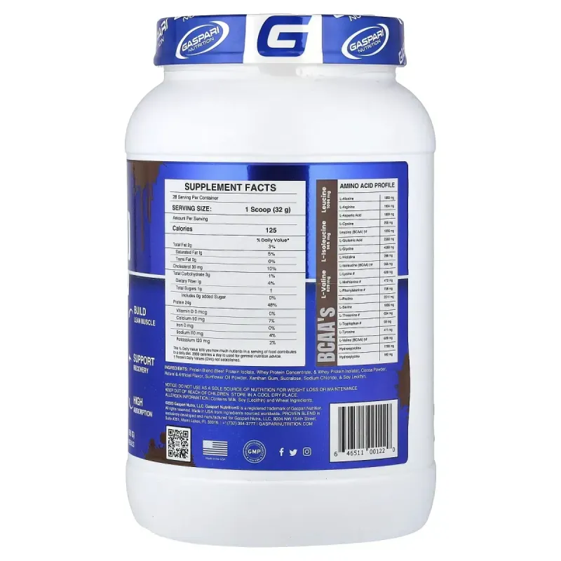 Gaspari Nutrition, Proven Blend, смесь протеинов из разных источников, со вкусом двойного шоколада, 896 г (2 фунта)