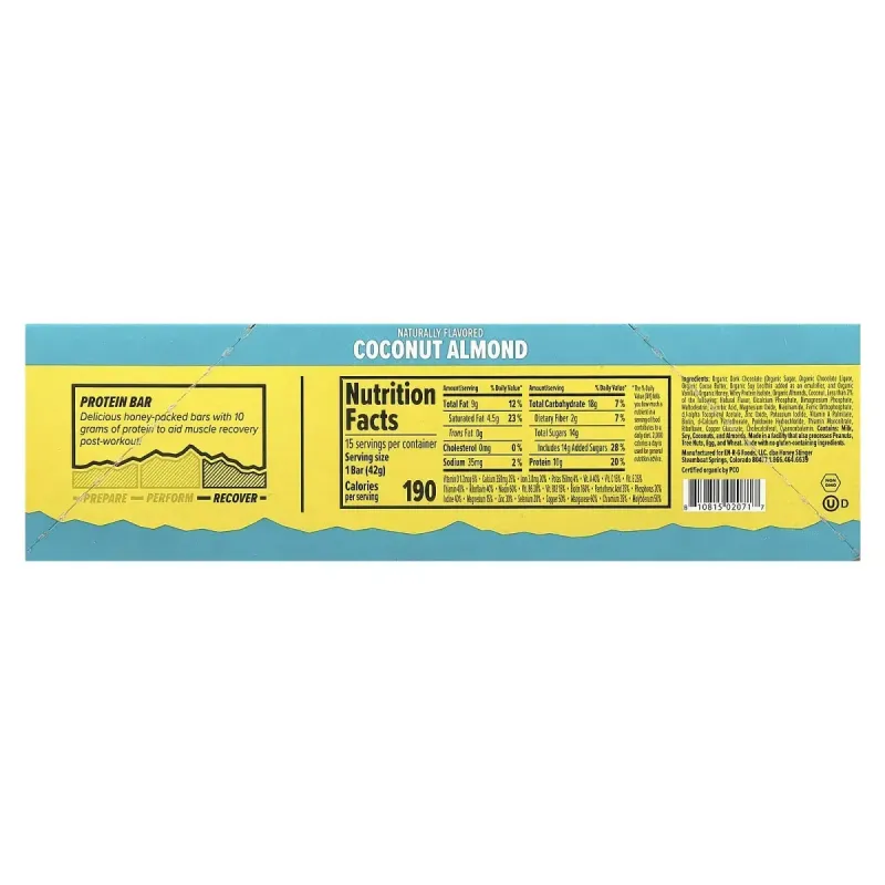 Honey Stinger, Protein Bar, Coconut Almond , 15 Bars, 1.5 oz (42 g) Each