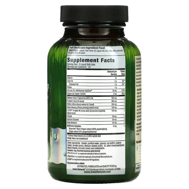 Формула підвищення тестостерону Irwin Naturals (Testosterone UP) 60 капсул