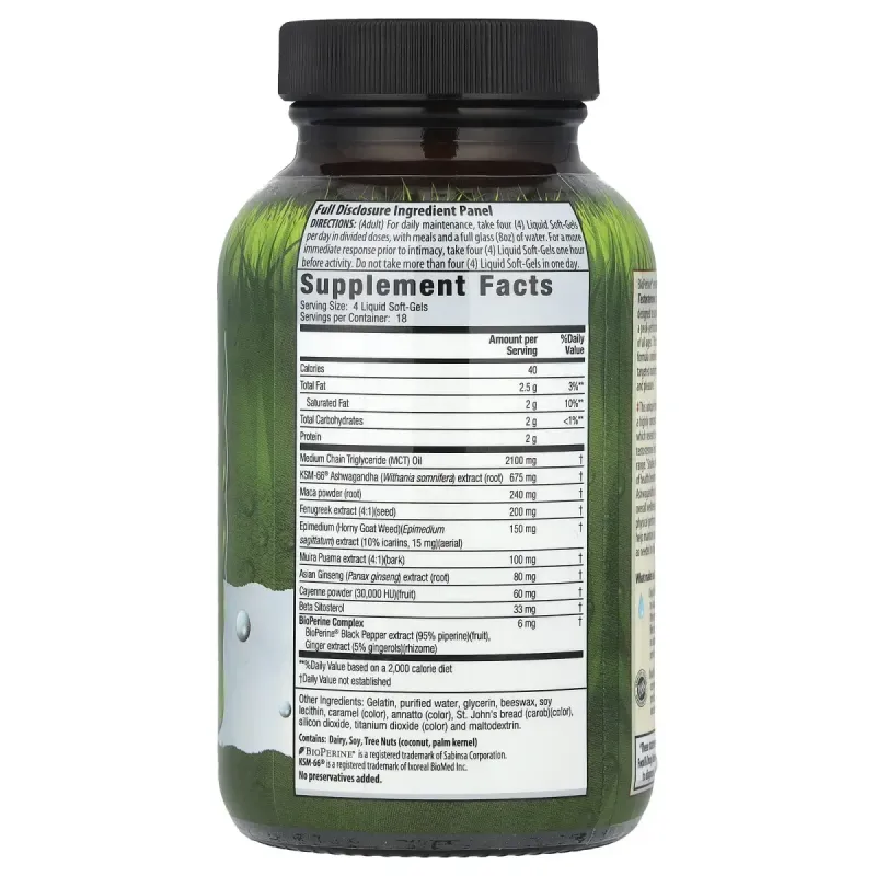 Cредство для максимизации уровня тестостерона Irwin Naturals (Steel-Libido) 75 мягких желатиновых капсул с жидкостью