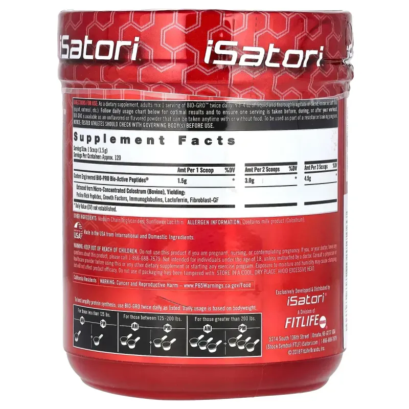 Isatori, Bio-Gro, Protein Synthesis Amplifier, Unflavored, 6.35 oz (180 g)