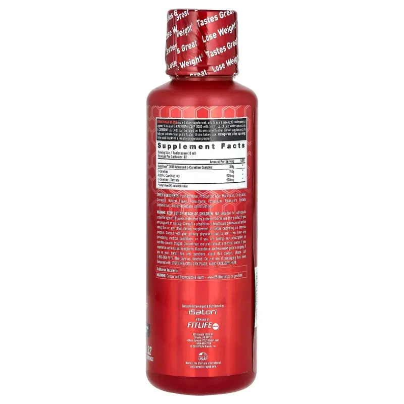 Isatori, L-Carnitine LS3 3000, Lemon Lime, 16 fl oz (480 ml)