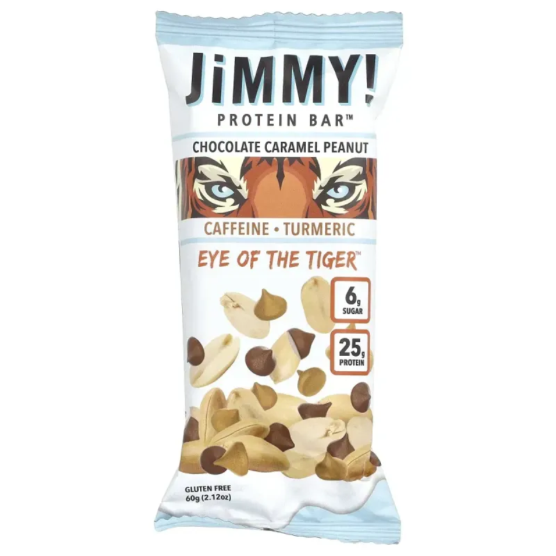JiMMY!, Be Fierce Bars With Benefits, карамель, шоколад и орех, 12 протеиновых батончиков, 60 г (2,12 унции)