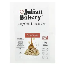 Julian Bakery, Egg White Protein Bar, Peanut Butter, 12 Bars, 60 g Each