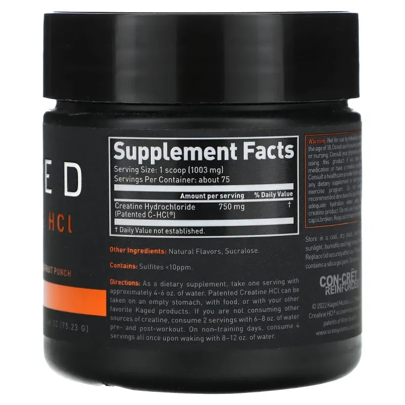 Kaged, Creatine HCl, Fruit Punch, 2.65 oz (75.23 g)