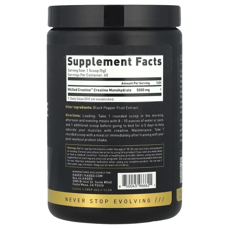 Kaged, Elite Series, Creatine Monohydrate, Unflavored, 10.82 oz (307 g)