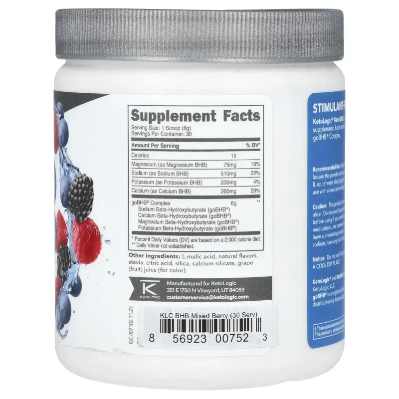 KetoLogic, Keto BHB, Mixed Berry, 8.8 oz (246 g)