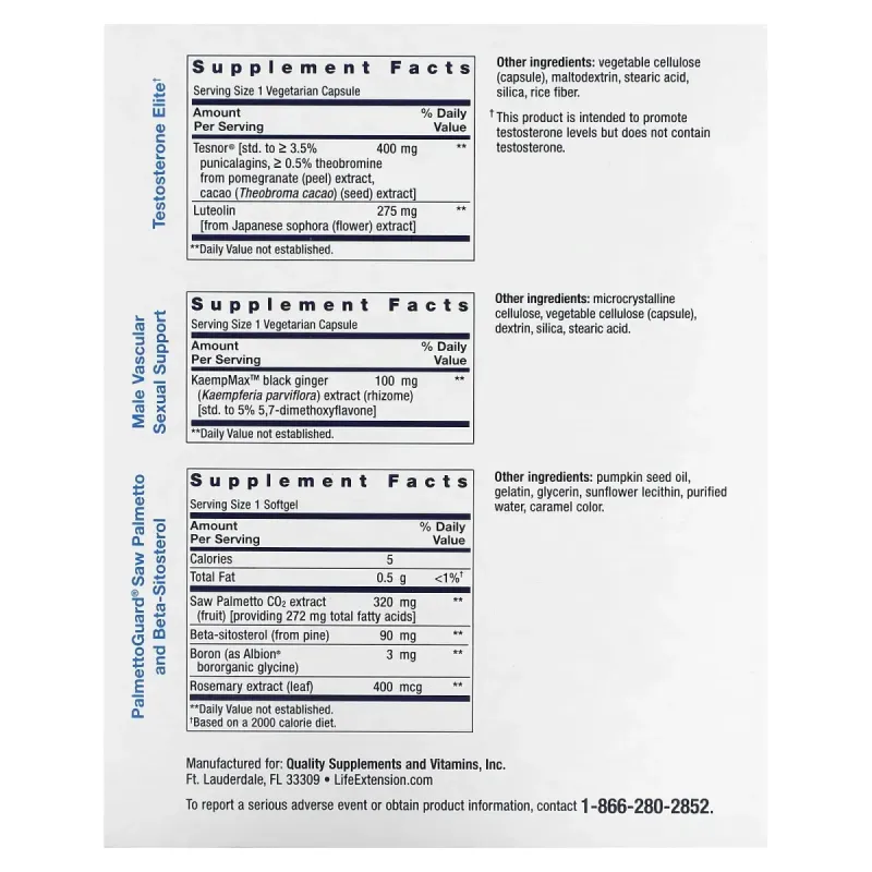 Life Extension, Men's Vitality Packs, 30 Packets