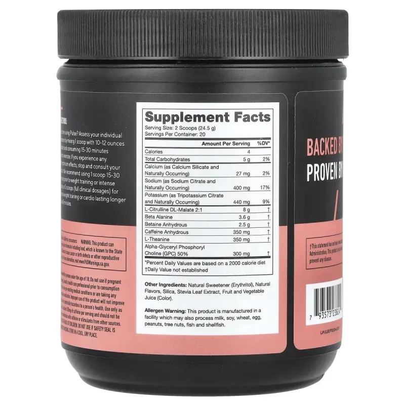 Legion Athletics, Pulse, Pre-Workout Drink, Fruit Punch, 1.08 lbs (490 g)