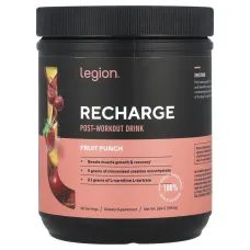 Legion Athletics, Recharge, Post-Workout Drink, Fruit Punch, 1.18 lbs (534 g)