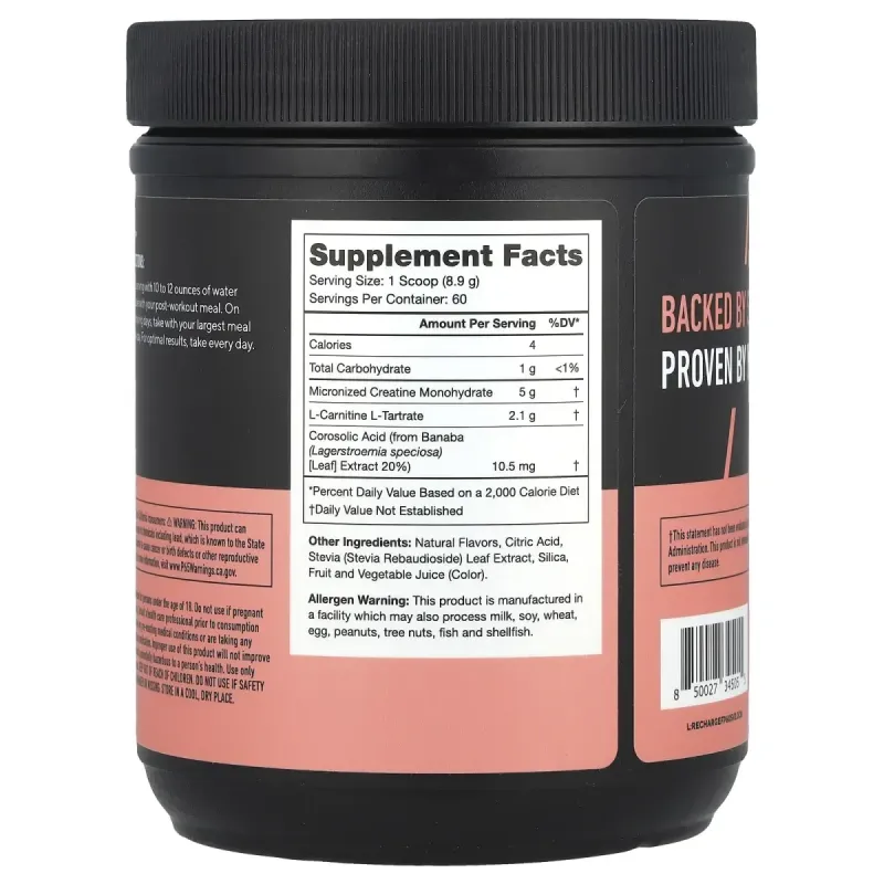 Legion Athletics, Recharge, Post-Workout Drink, Fruit Punch, 1.18 lbs (534 g)