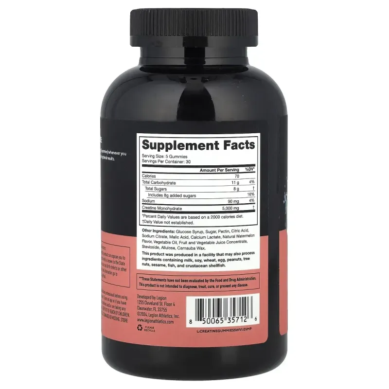 Legion Athletics, Creatine Gummies, Sour Watermelon , 150 Gummies