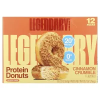Legendary Foods, Protein Donuts, Cinnamon Crumble, 12 Packs, 2.2 oz (63 g) EachLegendary Foods — протеиновые пончики
