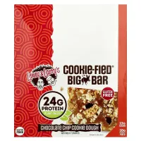 Lenny & Larry's, Cookie-Fied® Big Bar, Chocolate Chip Cookie Dough, 12 Bars, 3.17 oz (90 g) EachВеликий батончик Cookie-Fied® від Lenny & Larry's