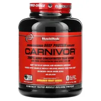 MuscleMeds, Carnivor, отриманий за допомогою біоінженерії ізолят яловичого протеїну, підсмажені пластівці з корицею, 1680 г (3,7 фунта)