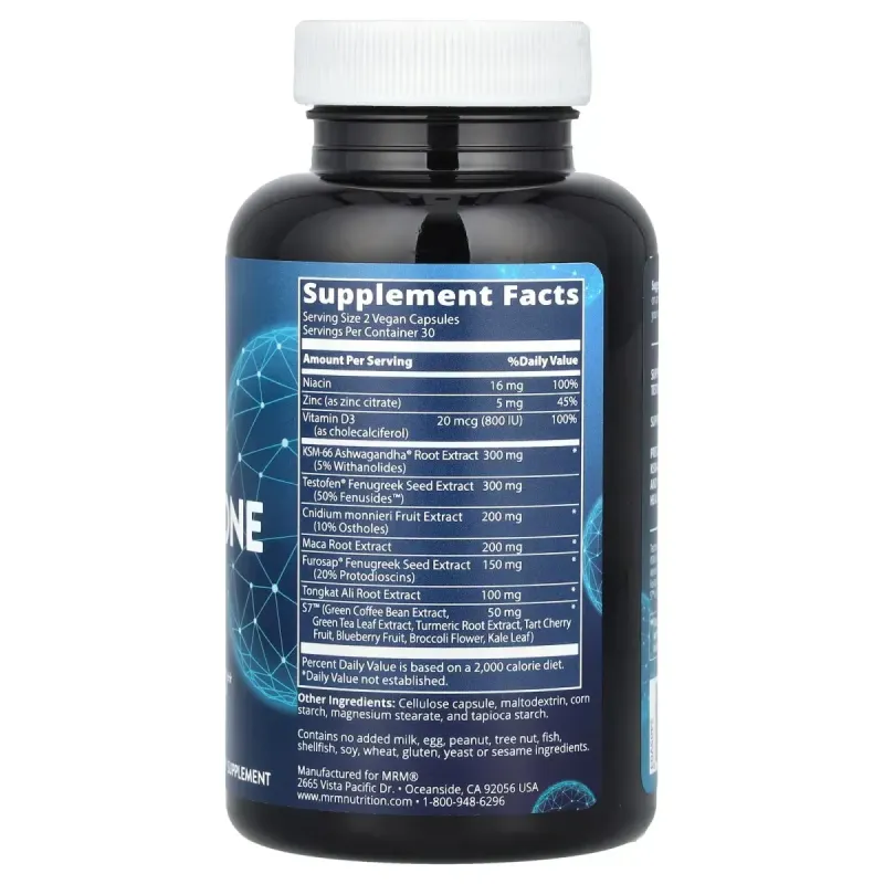MRM, Testosterone Again, энергия и либидо, 60 веганских капсул