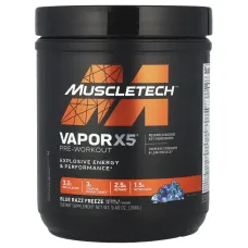 Muscletech, Vapor X5 Next Gen, Предтренировочное питание, Pre-Workout, голубая малина Fusion, 266 г
