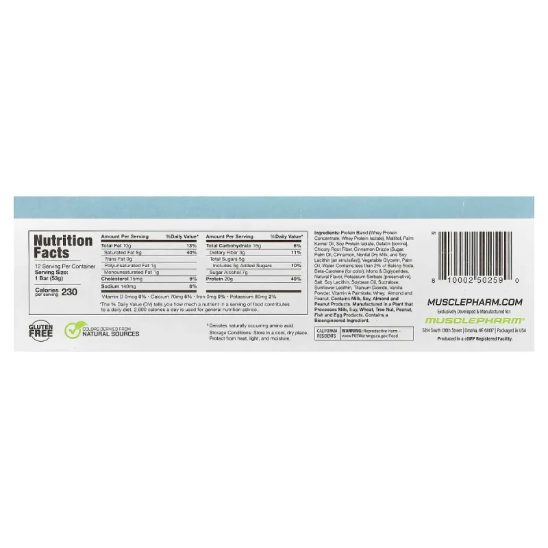 MusclePharm, Combat Ready™ Protein Bar, Frosted Cinnamon Roll, 12 Bars, 1.87 oz (53 g) EachMusclePharm Combat Ready™ протеиновый батончик