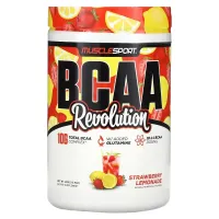 MuscleSport, Revolution, BCAA, полуничний лимонад, 450 г (15,9 унції)