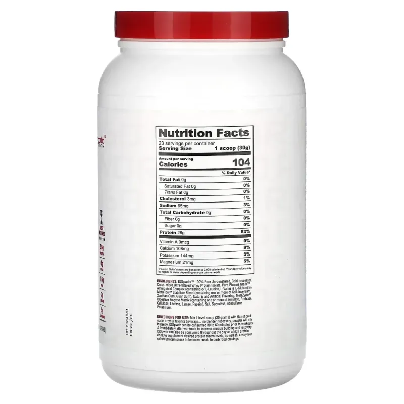 Metabolic Nutrition, ISOpwdr, Whey Protein Isolate, Birthday Cake, 1.52 lbs (690 g)