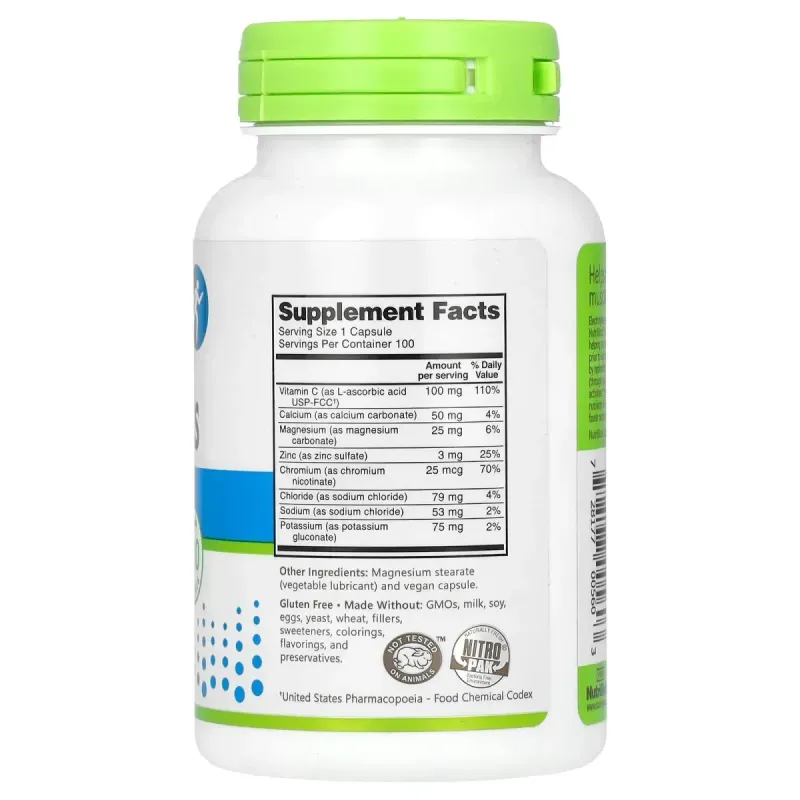 Электролиты NutriBiotic 100 капсул