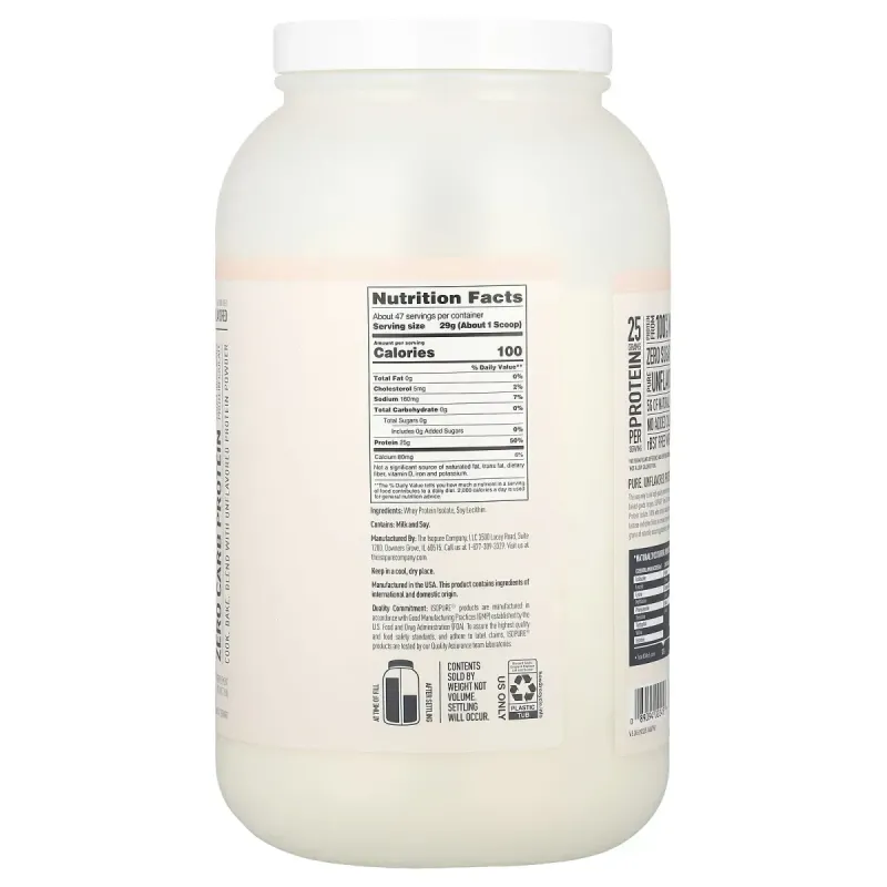 изолят сывороточного белка, без вкусовых добавок, Nature's Best, IsoPure, 3 фунта (1.36 г)