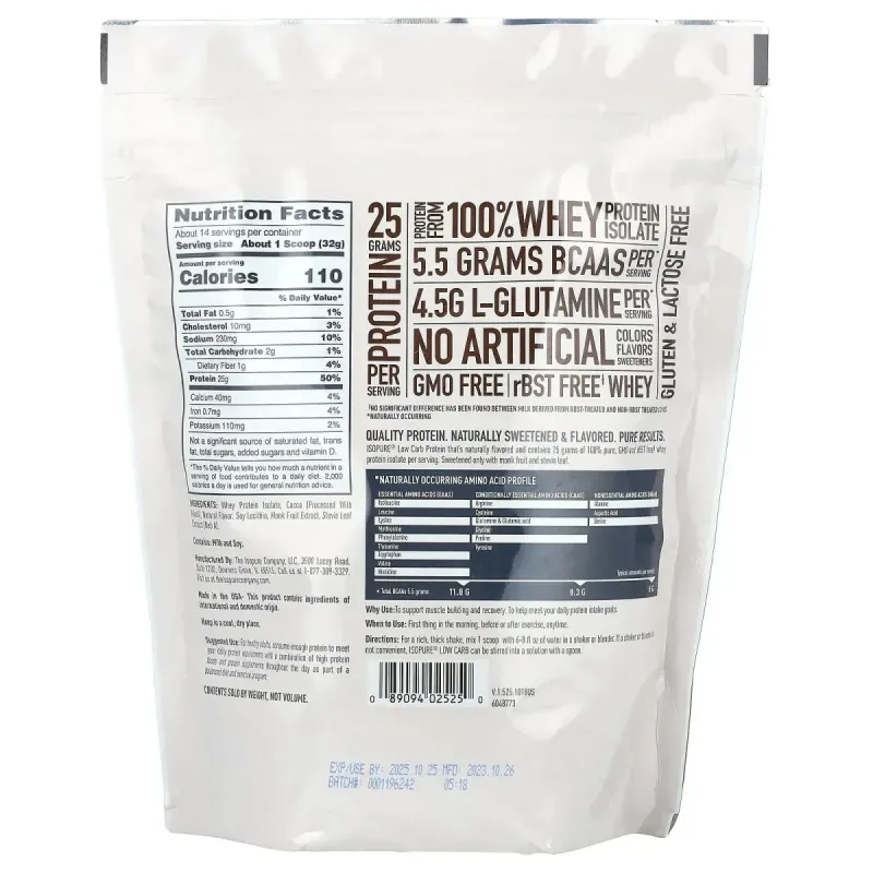 IsoPure Низкоуглеводный протеиновый порошок, черный шоколад, Nature's Best, 454 г