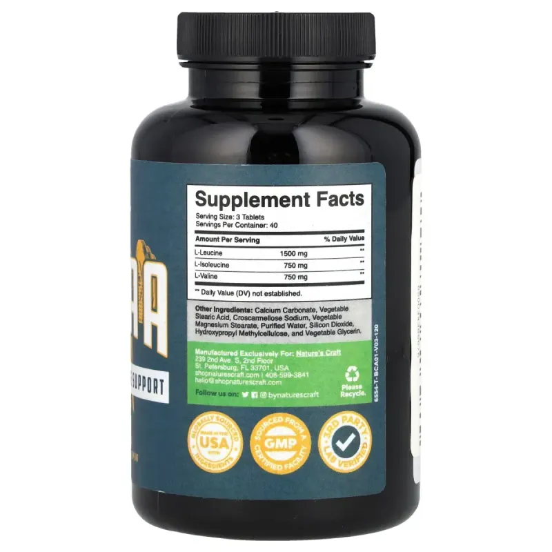 Nature's Craft, BCAA, 120 Tablets