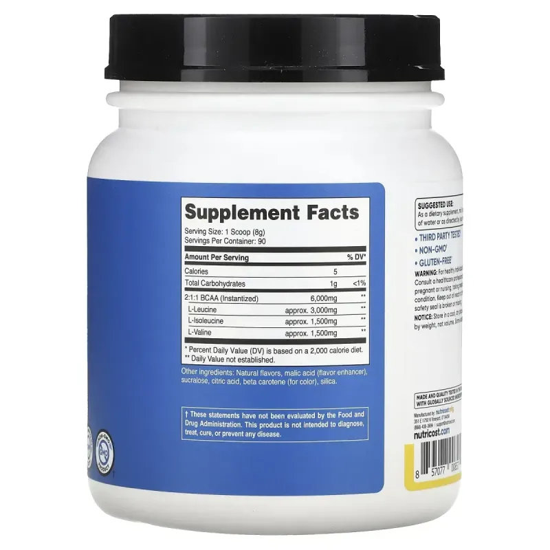 Nutricost, Performance, BCAA, Pineapple, 1.6 lb (738 g)