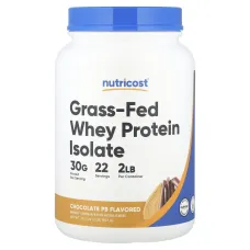 Nutricost, Grass-Fed Whey Protein Isolate, Chocolate PB , 2 lb (907 g)