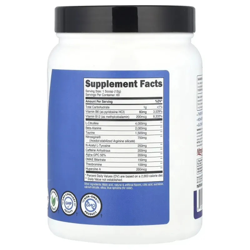 Nutricost, Performance, Pre-Workout Complex, Blue Raspberry, 1.6 lb (708 g)