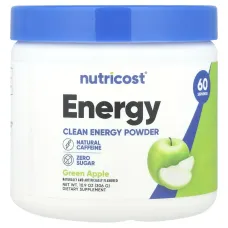 Nutricost, Energy, Clean Energy Powder, Green Apple, 10.9 oz (306 g)